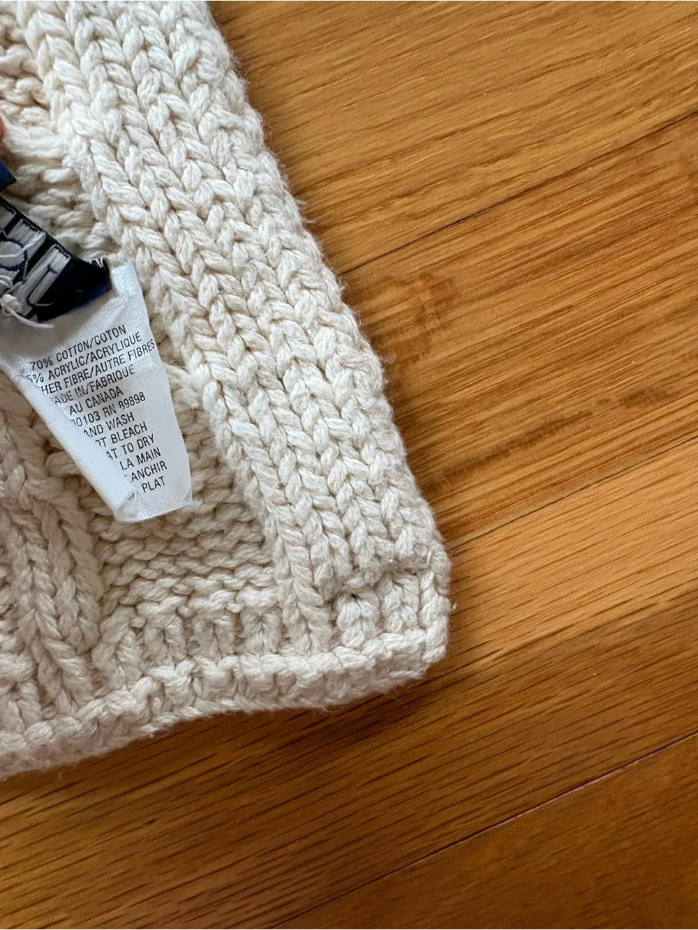 Vintage J. Crew Classic Cable Knit Scarf Cream